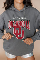 OKLAHOMA SOONERS SIDELINE SHIMMER ALL-OVER MICRO-RHINESTONE SPARKLE HOODED SWEATSHIRT