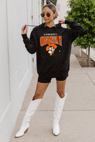 OKLAHOMA STATE COWBOYS SIDELINE SHIMMER ALL-OVER MICRO-RHINESTONE SPARKLE HOODED SWEATSHIRT