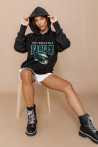 PHILADELPHIA EAGLES SIDELINE SHIMMER ALL-OVER MICRO-RHINESTONE SPARKLE HOODED SWEATSHIRT