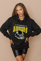 PITTSBURGH STEELERS SIDELINE SHIMMER ALL-OVER MICRO-RHINESTONE SPARKLE HOODED SWEATSHIRT