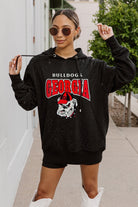 GEORGIA BULLDOGS SIDELINE SHIMMER ALL-OVER MICRO-RHINESTONE SPARKLE HOODED SWEATSHIRT