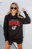 GEORGIA BULLDOGS SIDELINE SHIMMER ALL-OVER MICRO-RHINESTONE SPARKLE HOODED SWEATSHIRT