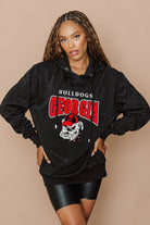 GEORGIA BULLDOGS SIDELINE SHIMMER ALL-OVER MICRO-RHINESTONE SPARKLE HOODED SWEATSHIRT