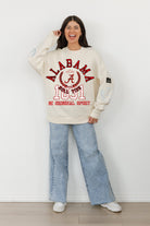 ALABAMA CRIMSON TIDE GAMEDAY SLAY BLACK LABEL PREMIUM FLEECE DROP SHOULDER CREWNECK BY MADI PREWETT TROUTT