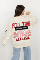 ALABAMA CRIMSON TIDE GAMEDAY SLAY BLACK LABEL PREMIUM FLEECE DROP SHOULDER CREWNECK BY MADI PREWETT TROUTT