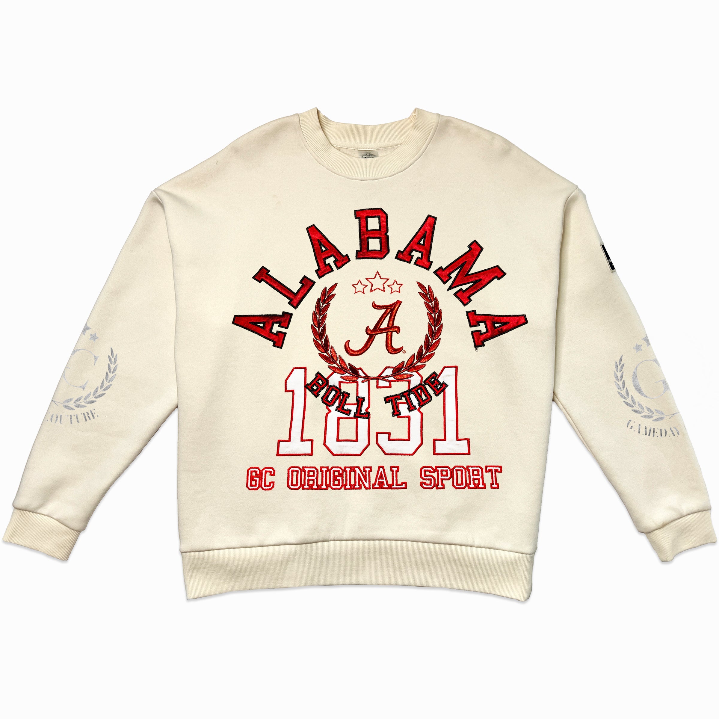 ALABAMA CRIMSON TIDE GAMEDAY SLAY BLACK LABEL PREMIUM FLEECE DROP SHOULDER CREWNECK BY MADI PREWETT TROUTT