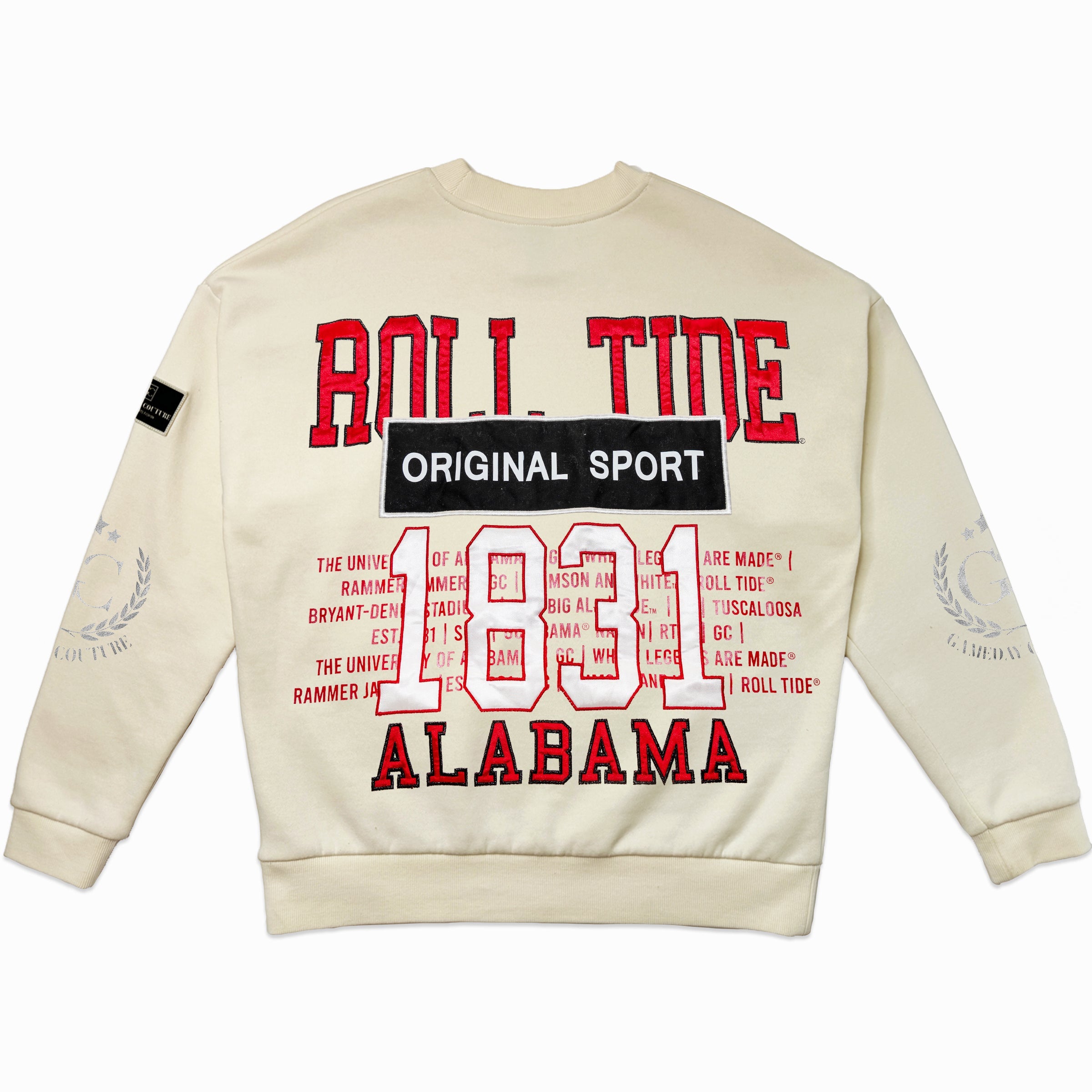 ALABAMA CRIMSON TIDE GAMEDAY SLAY BLACK LABEL PREMIUM FLEECE DROP SHOULDER CREWNECK BY MADI PREWETT TROUTT