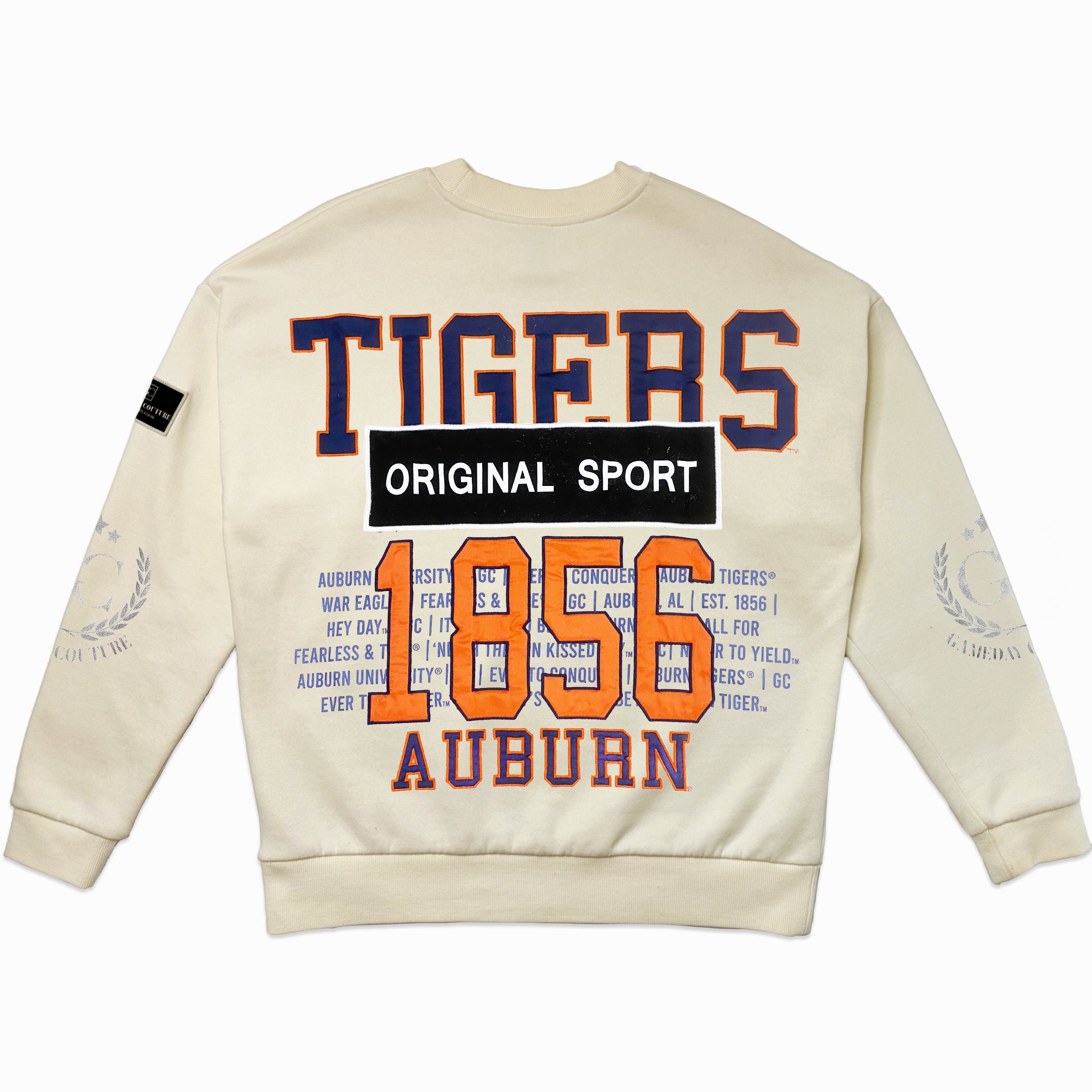 AUBURN TIGERS GAMEDAY SLAY BLACK LABEL PREMIUM FLEECE DROP SHOULDER CREWNECK BY MADI PREWETT TROUTT