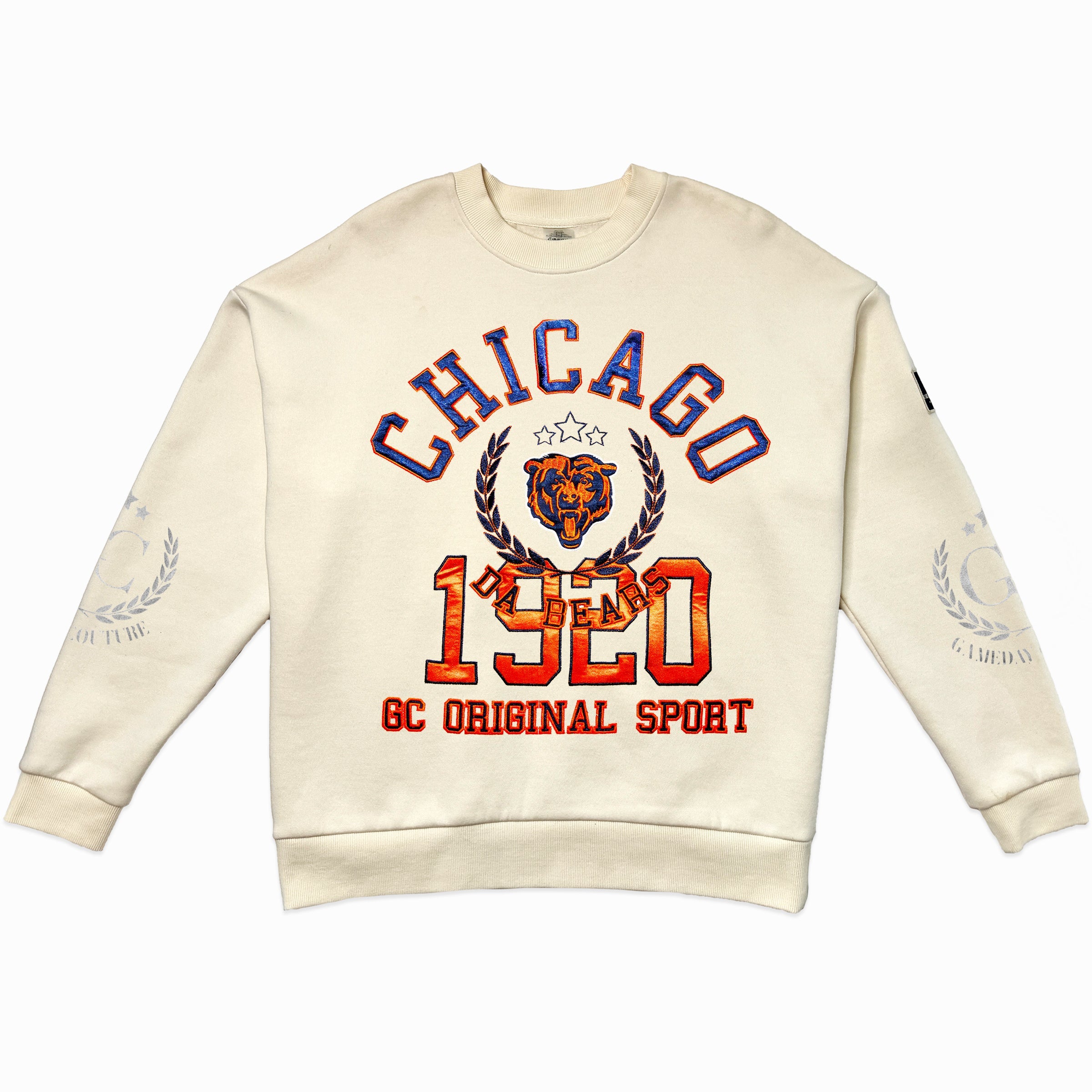 CHICAGO BEARS GAMEDAY SLAY BLACK LABEL PREMIUM FLEECE DROP SHOULDER CREWNECK