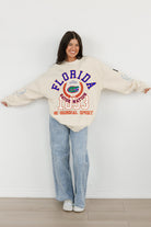 FLORIDA GATORS GAMEDAY SLAY BLACK LABEL PREMIUM FLEECE DROP SHOULDER CREWNECK BY MADI PREWETT TROUTT