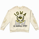 IOWA HAWKEYES GAMEDAY SLAY BLACK LABEL PREMIUM FLEECE DROP SHOULDER CREWNECK BY MADI PREWETT TROUTT