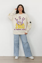 LSU TIGERS GAMEDAY SLAY BLACK LABEL PREMIUM FLEECE DROP SHOULDER CREWNECK BY MADI PREWETT TROUTT