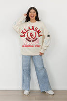 OKLAHOMA SOONERS GAMEDAY SLAY BLACK LABEL PREMIUM FLEECE DROP SHOULDER CREWNECK BY MADI PREWETT TROUTT