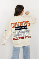 OKLAHOMA STATE COWBOYS GAMEDAY SLAY BLACK LABEL PREMIUM FLEECE DROP SHOULDER CREWNECK BY MADI PREWETT TROUTT