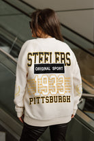 PITTSBURGH STEELERS GAMEDAY SLAY BLACK LABEL PREMIUM FLEECE DROP SHOULDER CREWNECK