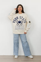 PENN STATE NITTANY LIONS GAMEDAY SLAY BLACK LABEL PREMIUM FLEECE DROP SHOULDER CREWNECK BY MADI PREWETT TROUTT