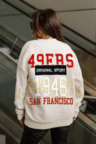 SAN FRANCISCO 49ERS GAMEDAY SLAY BLACK LABEL PREMIUM FLEECE DROP SHOULDER CREWNECK