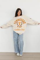 TENNESSEE VOLUNTEERS GAMEDAY SLAY BLACK LABEL PREMIUM FLEECE DROP SHOULDER CREWNECK BY MADI PREWETT TROUTT