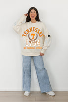 TENNESSEE VOLUNTEERS GAMEDAY SLAY BLACK LABEL PREMIUM FLEECE DROP SHOULDER CREWNECK BY MADI PREWETT TROUTT