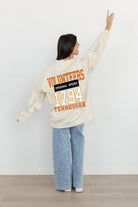 TENNESSEE VOLUNTEERS GAMEDAY SLAY BLACK LABEL PREMIUM FLEECE DROP SHOULDER CREWNECK BY MADI PREWETT TROUTT