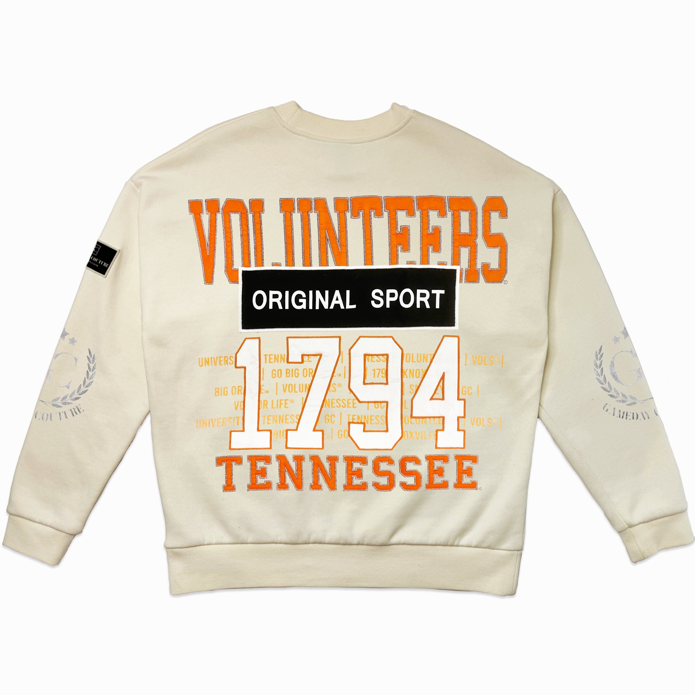 TENNESSEE VOLUNTEERS GAMEDAY SLAY BLACK LABEL PREMIUM FLEECE DROP SHOULDER CREWNECK BY MADI PREWETT TROUTT