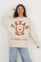 TEXAS LONGHORNS GAMEDAY SLAY BLACK LABEL PREMIUM FLEECE DROP SHOULDER CREWNECK BY MADI PREWETT TROUTT