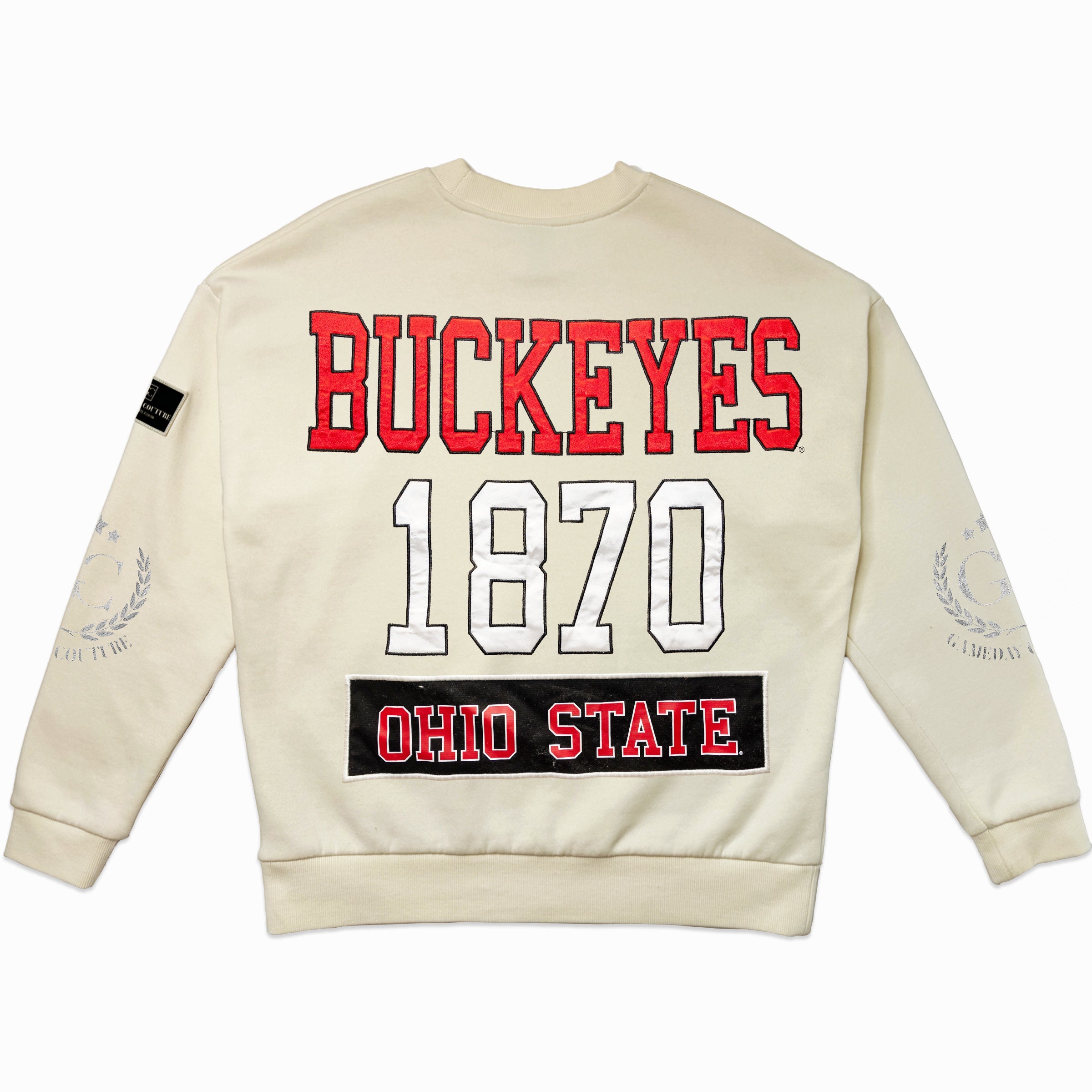 OHIO STATE BUCKEYES GAMEDAY SLAY BLACK LABEL PREMIUM FLEECE DROP SHOULDER CREWNECK BY MADI PREWETT TROUTT