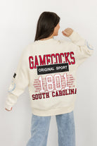 SOUTH CAROLINA GAMECOCKS GAMEDAY SLAY BLACK LABEL PREMIUM FLEECE DROP SHOULDER CREWNECK BY MADI PREWETT TROUTT