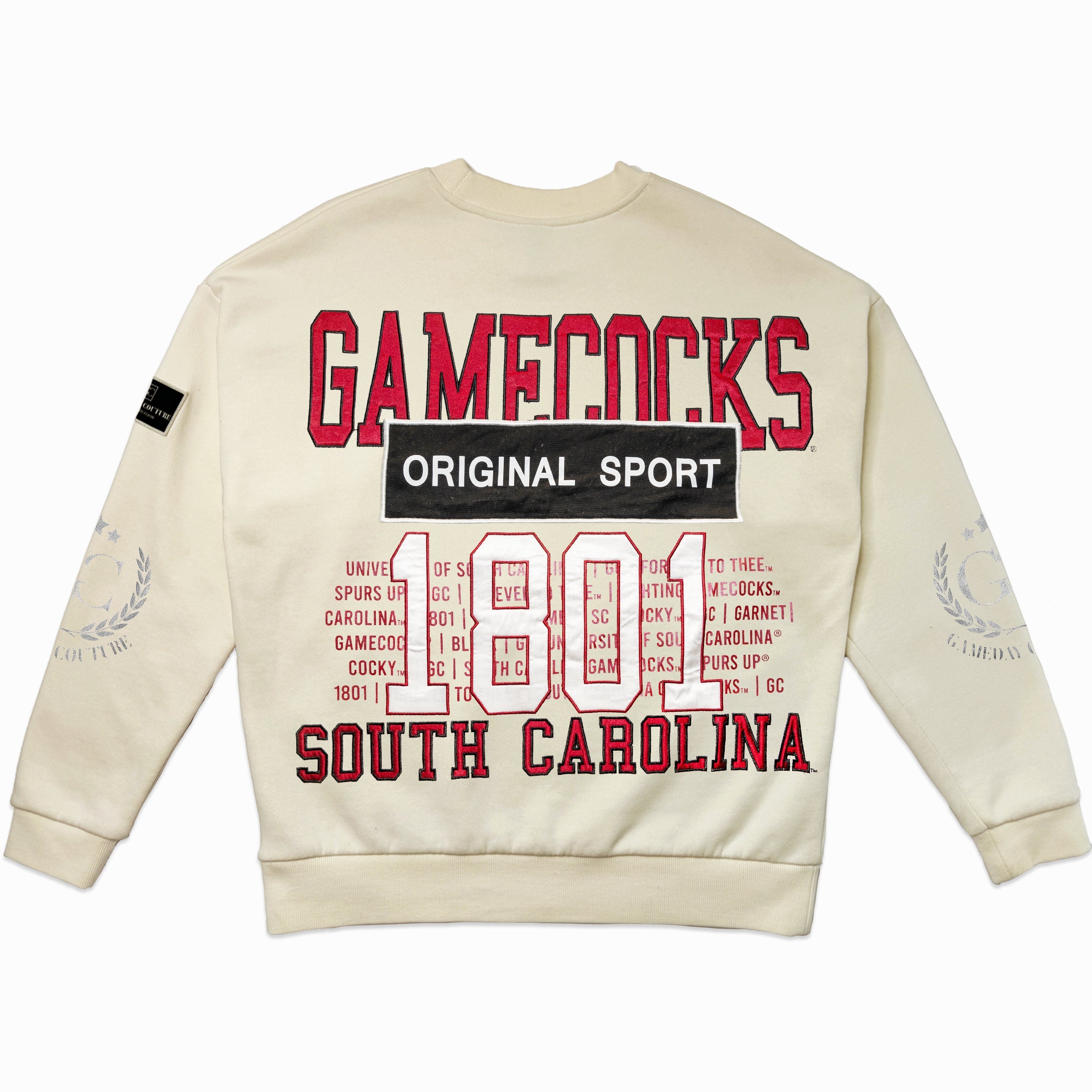 SOUTH CAROLINA GAMECOCKS GAMEDAY SLAY BLACK LABEL PREMIUM FLEECE DROP SHOULDER CREWNECK BY MADI PREWETT TROUTT