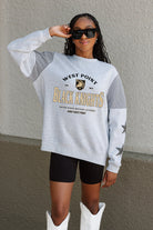 ARMY BLACK KNIGHTS SWEET MOVES CREWNECK FLEECE WITH JERSEY MESH CONTRASTING SHOULDER INSERT