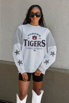 AUBURN TIGERS SWEET MOVES CREWNECK FLEECE WITH JERSEY MESH CONTRASTING SHOULDER INSERT