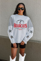 CINCINNATI BEARCATS SWEET MOVES CREWNECK FLEECE WITH JERSEY MESH CONTRASTING SHOULDER INSERT