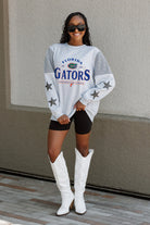 FLORIDA GATORS SWEET MOVES CREWNECK FLEECE WITH JERSEY MESH CONTRASTING SHOULDER INSERT