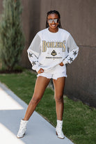 PURDUE BOILERMAKERS DYNAMIC CREWNECK FLEECE WITH JERSEY MESH CONTRASTING SHOULDER INSERT