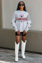 SOUTH CAROLINA GAMECOCKS SWEET MOVES CREWNECK FLEECE WITH JERSEY MESH CONTRASTING SHOULDER INSERT