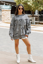 LAS VEGAS RAIDERS PLAYBACK VINTAGE WASH OVERSIZED CREWNECK FLEECE