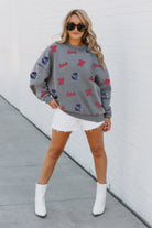 OLE MISS REBELS PLAYBACK VINTAGE WASH OVERSIZED CREWNECK FLEECE