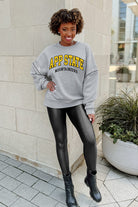 APPALACHIAN STATE MOUNTAINEERS COMPETITIVE EDGE FLEECE PULLOVER WITH JEWEL SLEEVE EMBELLISHMENTS