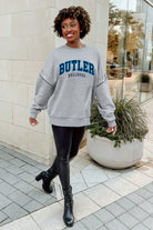 BUTLER BULLDOGS COMPETITIVE EDGE FLEECE PULLOVER WITH JEWEL SLEEVE EMBELLISHMENTS