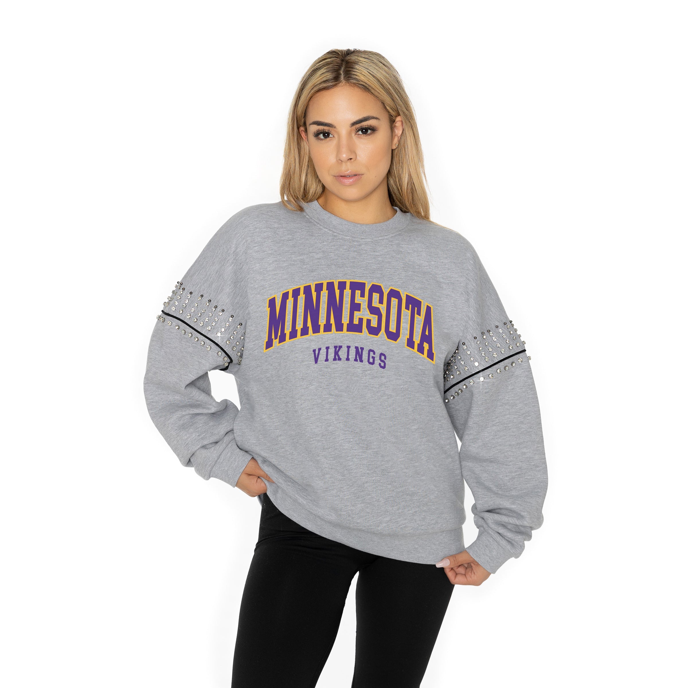 Minnesota Vikings deals Women Raglan Crew Neck Sweatshirt Pullover Long Sleeve Tops