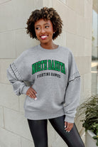 NORTH DAKOTA FIGHTING HAWKS COMPETITIVE EDGE FLEECE PULLOVER WITH JEWEL SLEEVE EMBELLISHMENTS