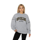 NEW ORLEANS SAINTS COMPETITIVE EDGE FLEECE PULLOVER WITH JEWEL SLEEVE EMBELLISHMENTS