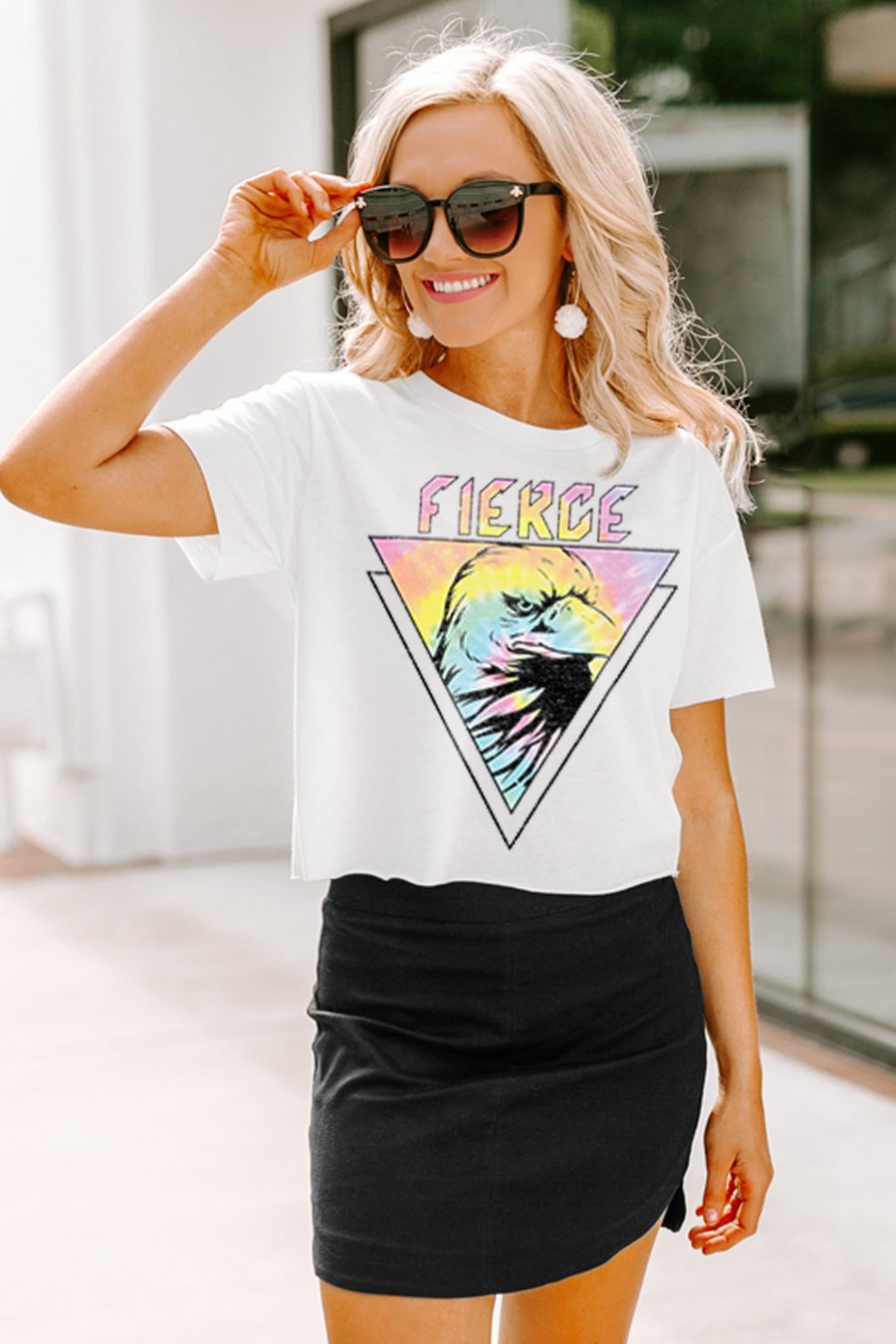 The Falcons "Fierce" Cotton Blend Crop Tee - Shop The Soho