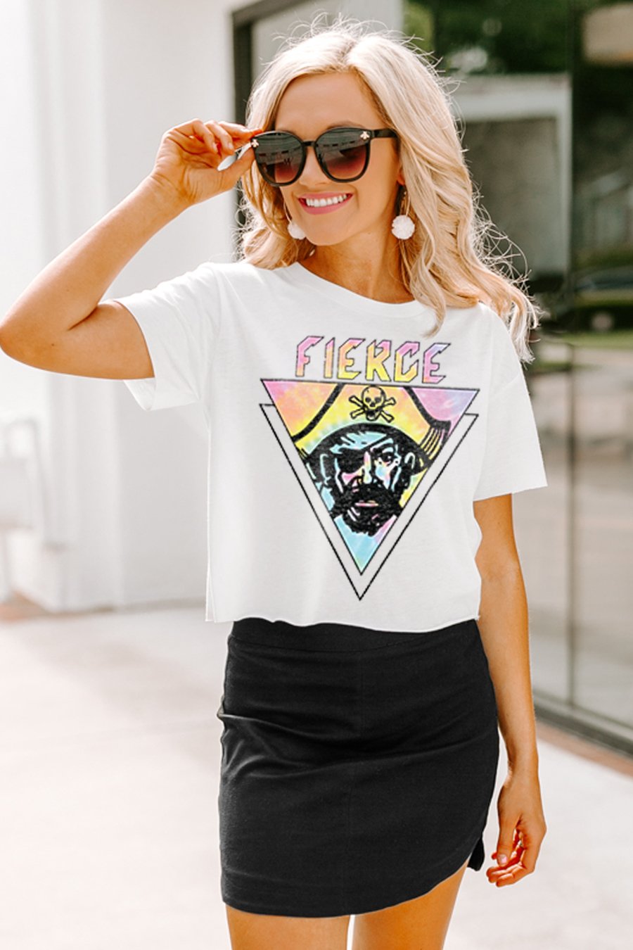 The Pirates "Fierce" Cotton Blend Crop Tee - Shop The Soho