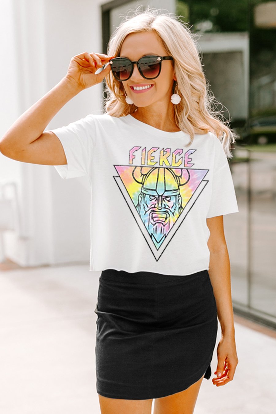 The Vikings "Fierce" Cotton Blend Crop Tee - Shop The Soho