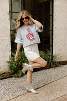 OKLAHOMA SOONERS NUMBER ONE DROP SHOULDER MID-CROP TEE