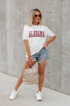 ALABAMA CRIMSON TIDE BONUS POINTS SUBTLE LEOPARD PRINT TEE