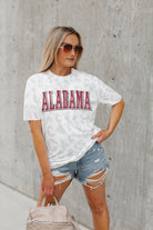 ALABAMA CRIMSON TIDE BONUS POINTS SUBTLE LEOPARD PRINT TEE