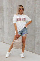 ARIZONA STATE SUN DEVILS BONUS POINTS SUBTLE LEOPARD PRINT TEE