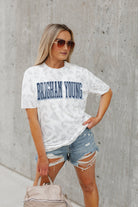 BYU COUGARS BONUS POINTS SUBTLE LEOPARD PRINT TEE